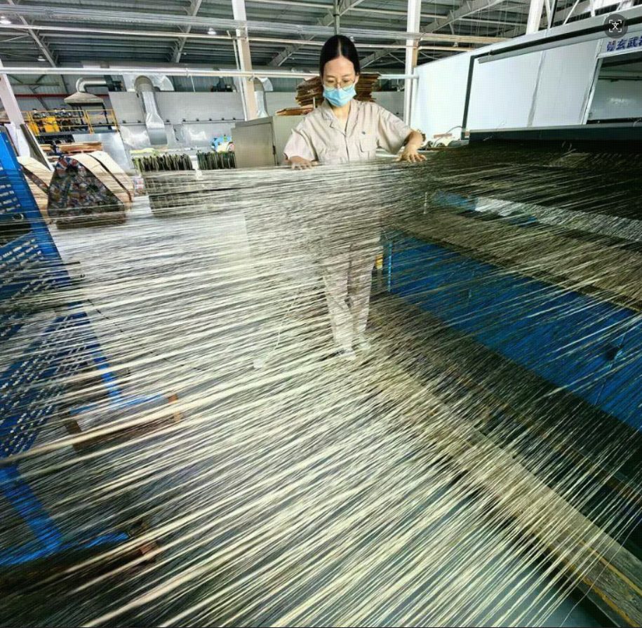 Basalt fiber roving in the workshop